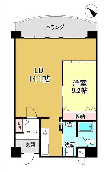 琵琶湖アーバンリゾート１番館 933号室 間取り