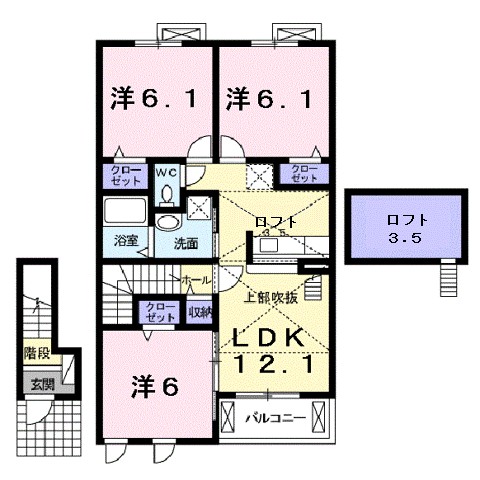 アッソラートⅡ 202号室 間取り
