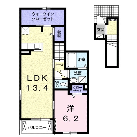 ベストウォール篠原 206号室 間取り