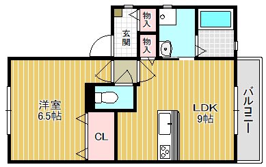 CASA都賀山 2－Ｃ号室 間取り
