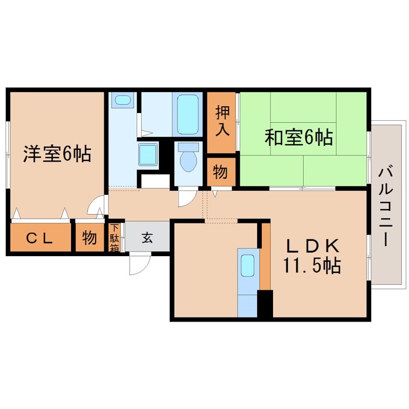 フレマリール林 205号室 間取り