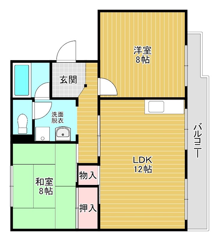 栗東ハイツ A205号室 間取り