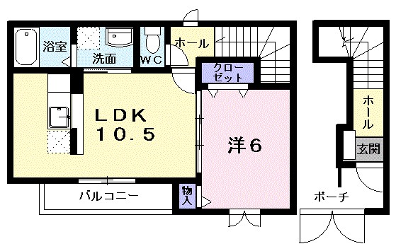アン　ソレイエ　Ⅱ 202号室 間取り