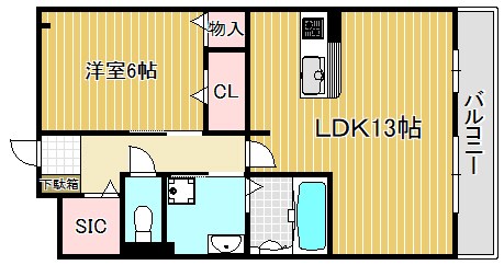 セジュールカルム 303号室 間取り