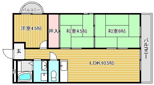 ベルエーヌ野洲 301号室 間取り