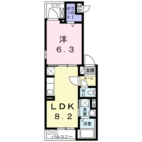 リベルテＦ・皐月 302号室 間取り