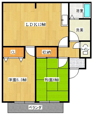 グリーンタウンハタケヤマC棟 間取り