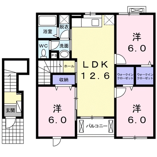カメリア　レインⅠ 202号室 間取り