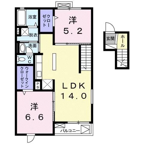Ｌｕｐｉｃｏｎ　Ｍｉｚｕｈｏ 401号室 間取り