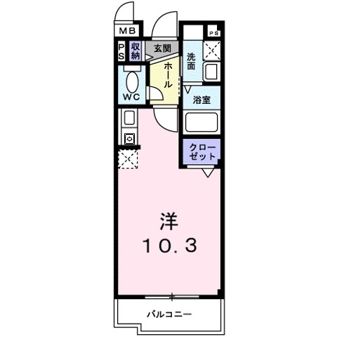 ＷＥＳＴ 203号室 間取り