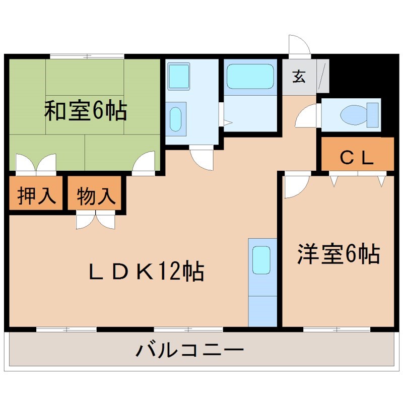 ソレイユ千 206号室 間取り