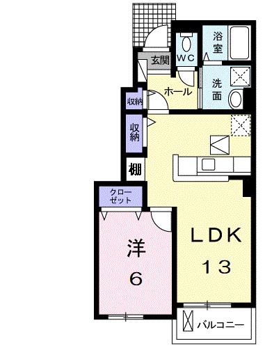 ＠八日市 102号室 間取り