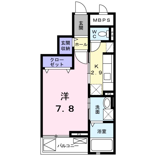 コンプリーション　アンソレイエ 304号室 間取り