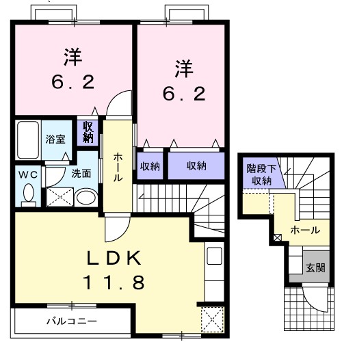 ブリュレ 201号室 間取り
