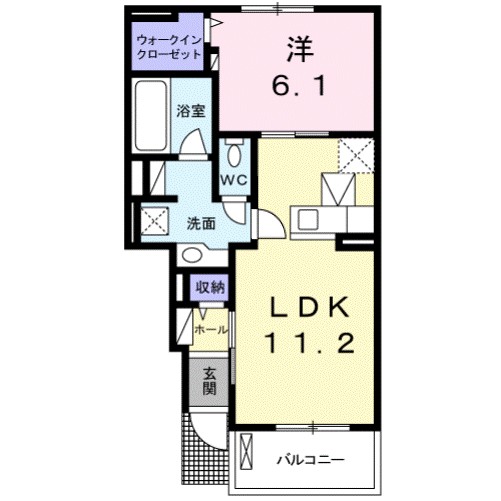 グリーン琥珀近江Ⅰ 102号室 間取り