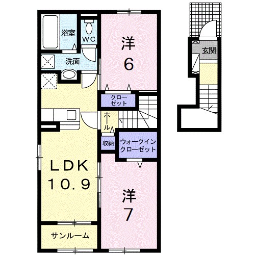 フローラ愛知川 204号室 間取り