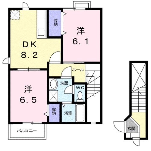 サンセールＢ 201号室 間取り