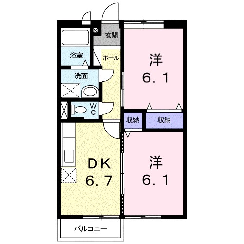 Ｖｉｌｌａプリムローズ 103号室 間取り