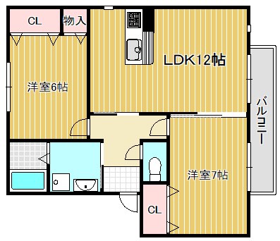 ヴィラコート二町 A201号室 間取り