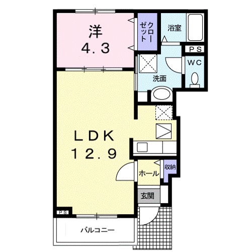 ラーマⅡ 102号室 間取り