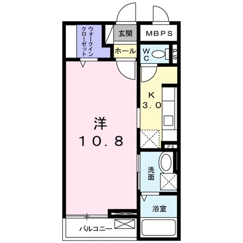 Ｓｕｎ　Ｓａｐｐｙ 104号室 間取り