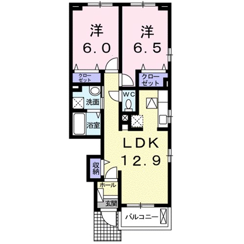 フェリオ 105号室 間取り
