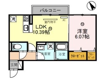ヴェルクレール 203号室 間取り