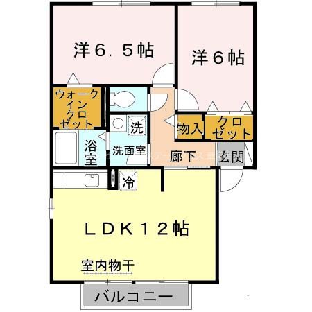 アルカディアA棟 201号室 間取り