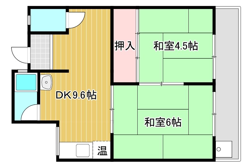 近江八幡ドリームマンションB棟 406号室 間取り