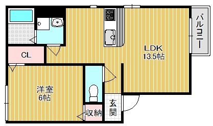 グレースコートⅡ番館 102号室 間取り