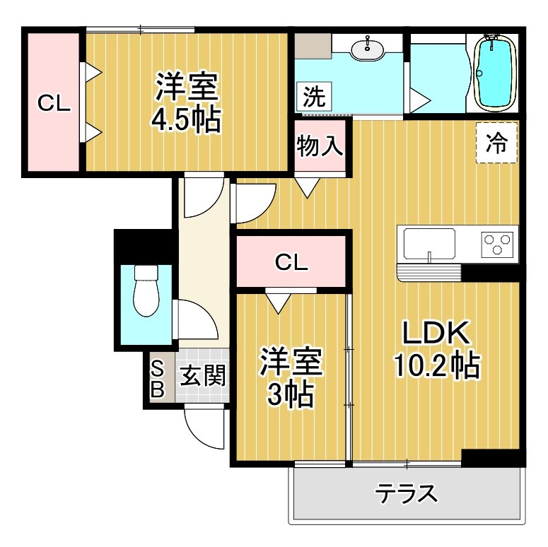 グランピア栗東 103号室 間取り