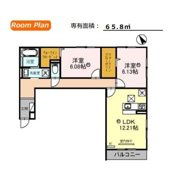 ヴェルクレール 307号室 間取り