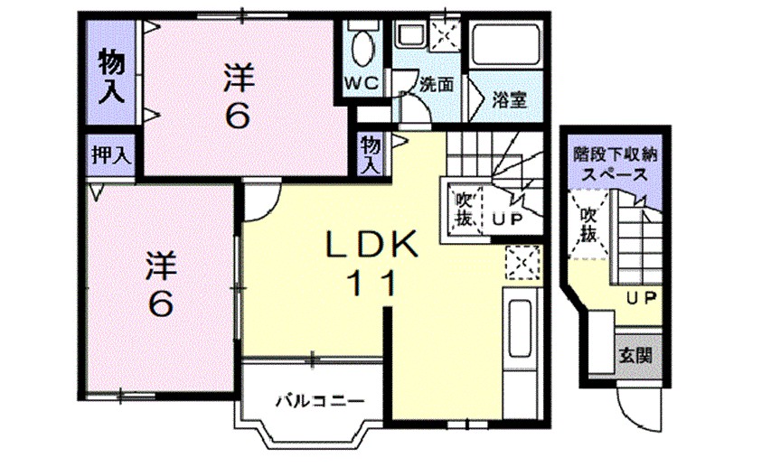 プレクール 203号室 間取り
