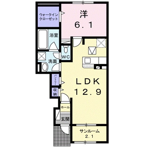 Ｐｅｔｉｔ　Ｅｔｏｉｌｅ 102号室 間取り