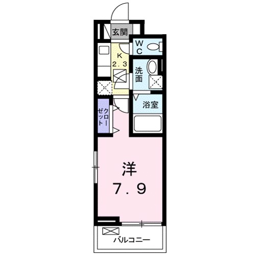プロムナード 105号室 間取り