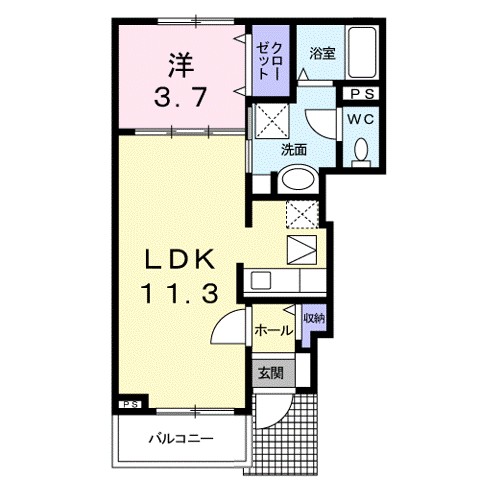 グレイス　リバー 105号室 間取り