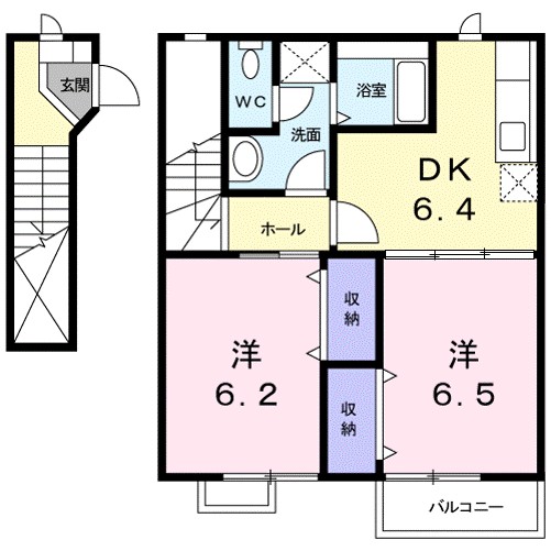 アクア　２１　Ｂ 201号室 間取り