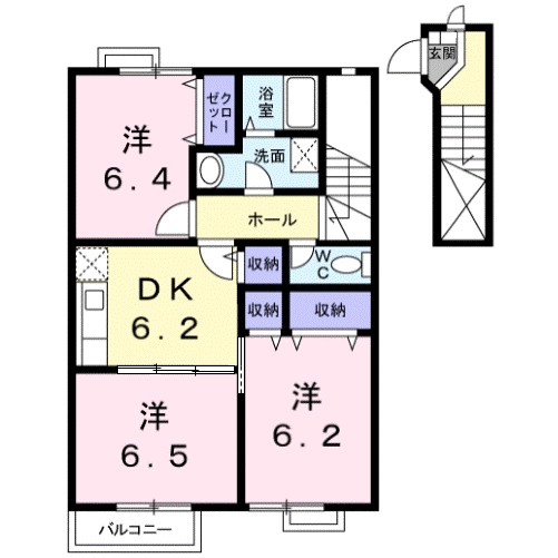 コータ・コート　Ａ 204号室 間取り