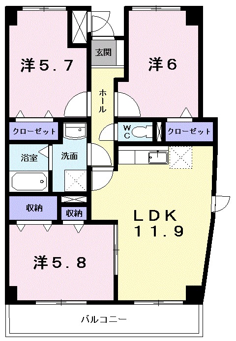 リヴェール須舞 301号室 間取り