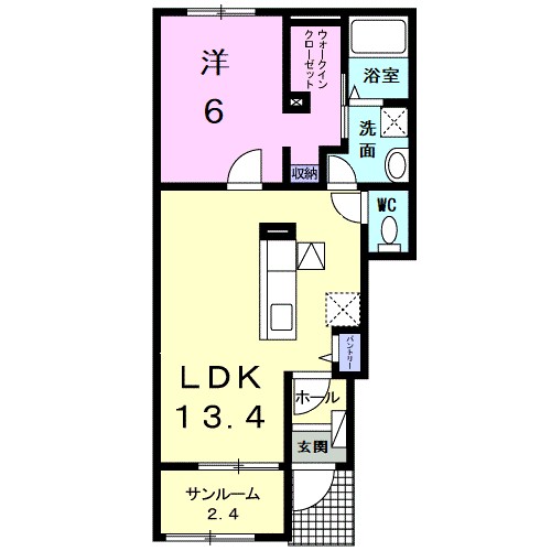 パインビレッジ　ビオーラ 103号室 間取り