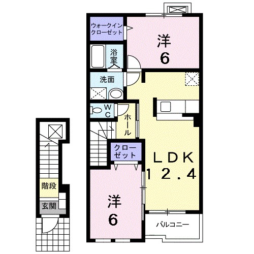 ヴィオラ　フィオーレ 204号室 間取り
