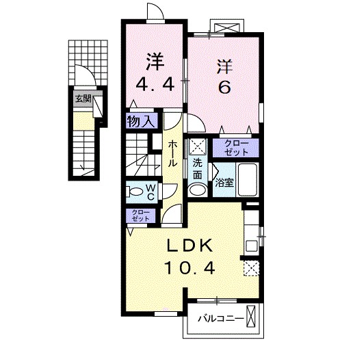 ヴィ　アン　ヴィ 201号室 間取り