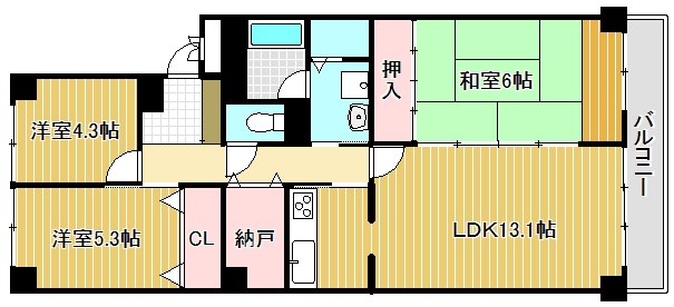 グランドメゾン守山2号館 408号室 間取り