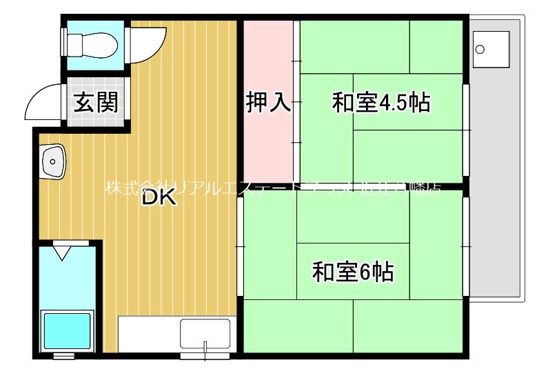 近江八幡ドリームマンションB棟 101号室 間取り