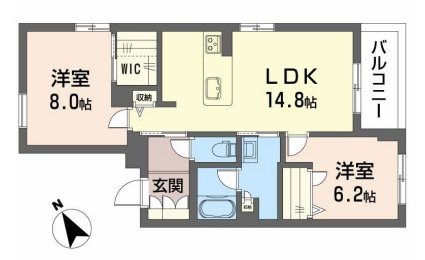 新清館Ⅲ 301号室 間取り