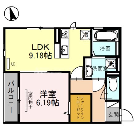 サザンクロス 301号室 間取り