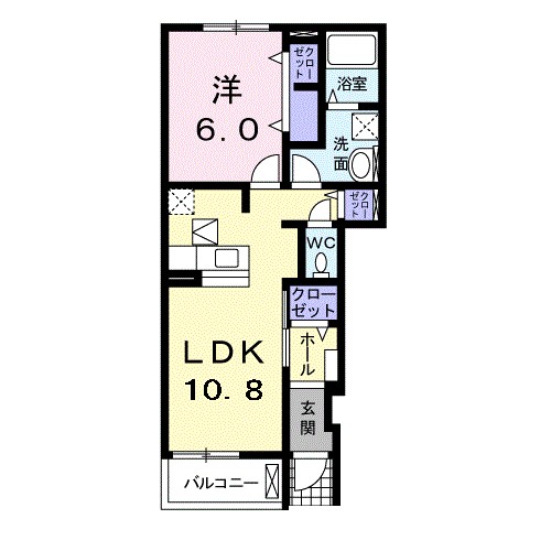 エスポワール 102号室 間取り