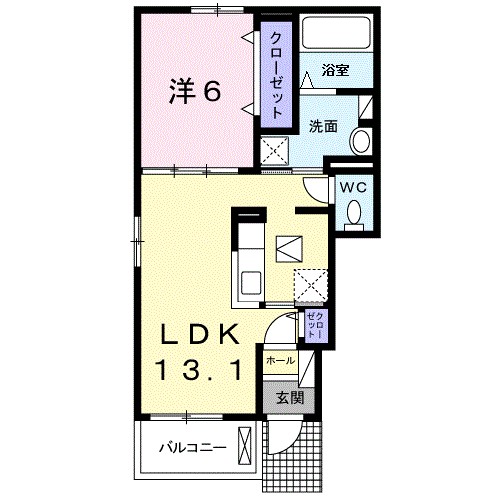 シャン・ノール　ⅩⅩⅠ 101号室 間取り
