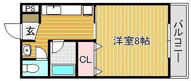 フルーレ伊勢 106号室 間取り