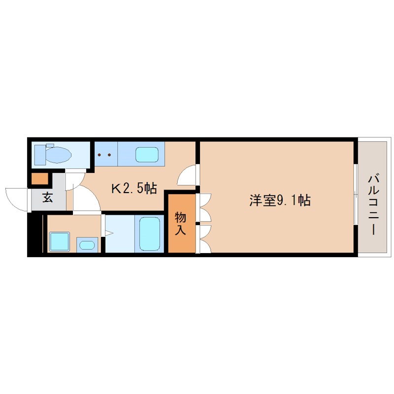 Ｉ・ＣＵＢＥ　アイキューブ 206号室 間取り